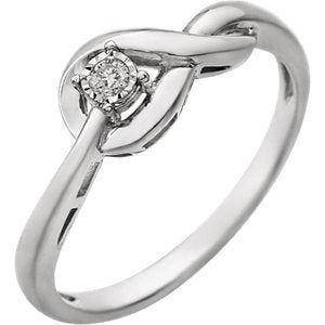 Diamond Infinity-Style Knot Ring